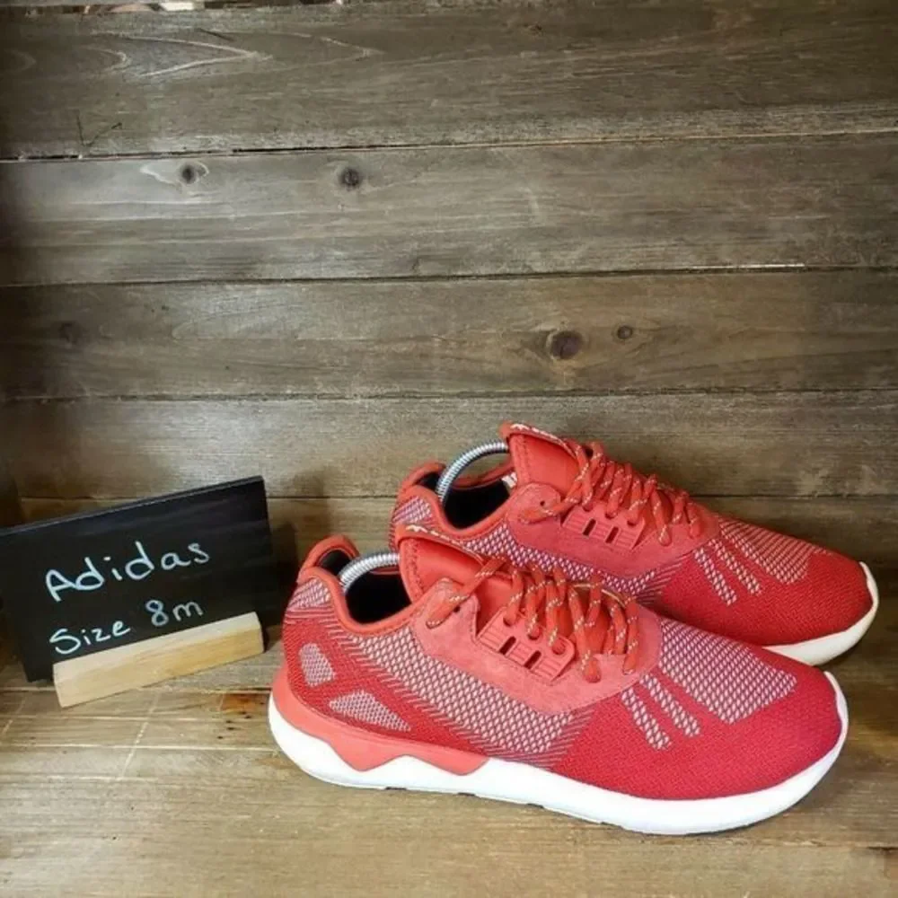 Mens Adidas Tubular Runner Weave Scarlet Red Athletic Shoes Sneakers Size 8‎ M